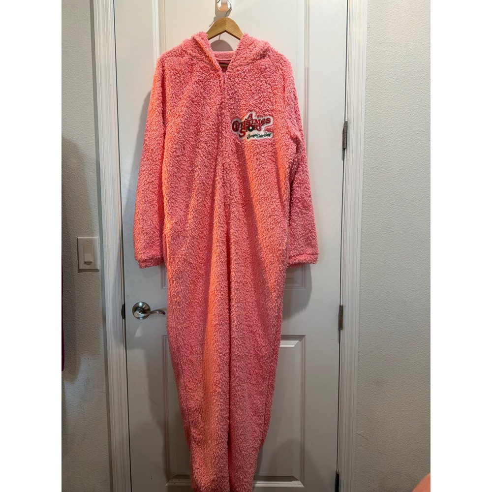 A Christmas Story Deranged Easter Bunny Pink Costume Halloween XL Pockets